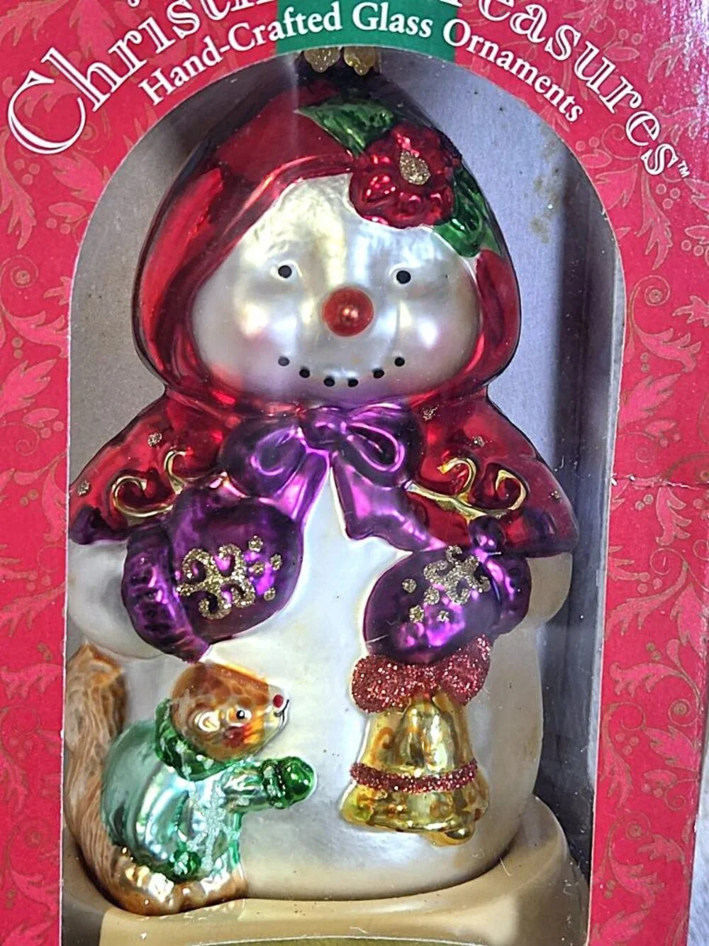 VTG Brass Key Christmas Treasures Classic Snowman Caped Snowman Ornament MIB